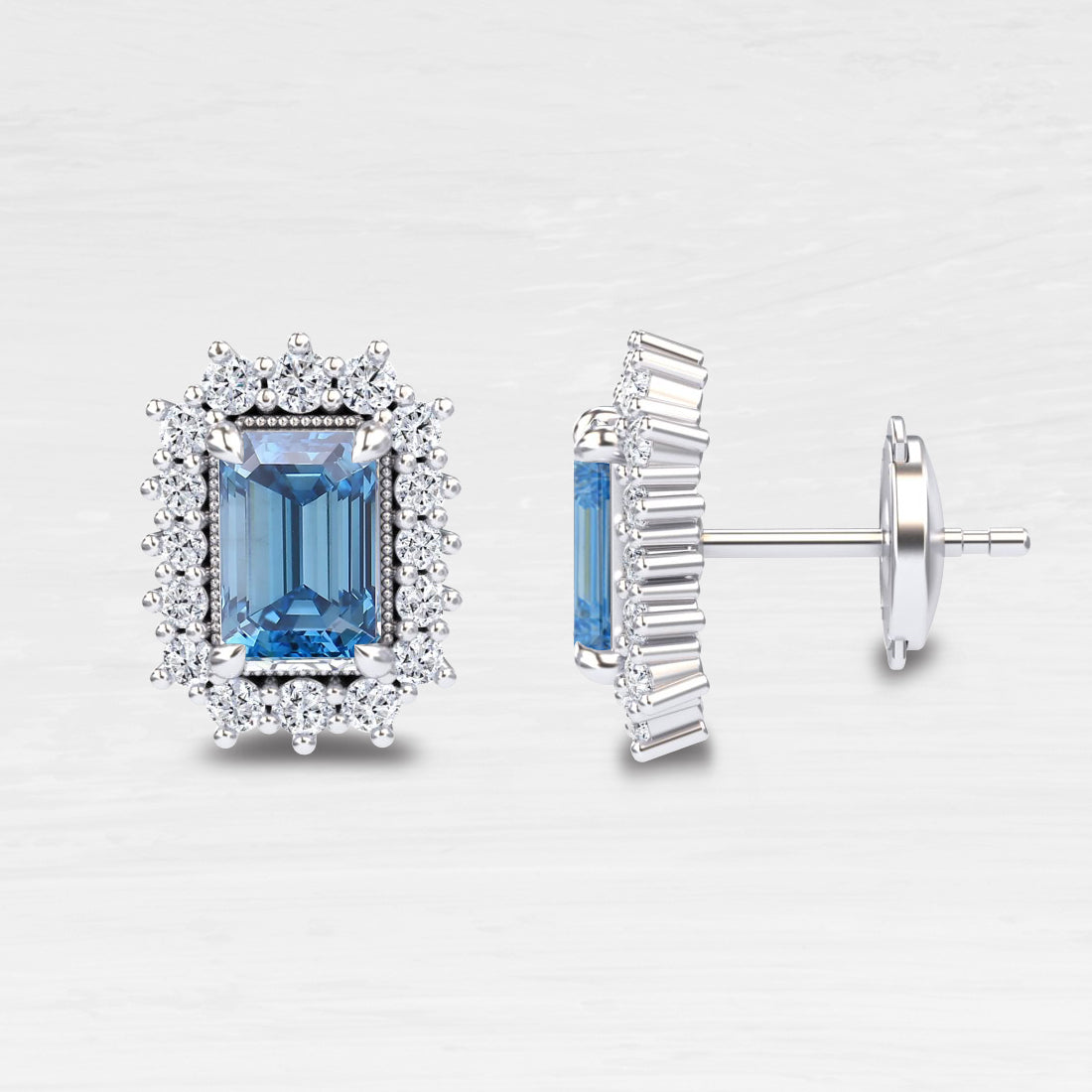 Blue Diamond Earrings