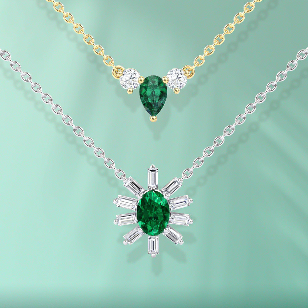 Lab Grown Emerald Necklaces