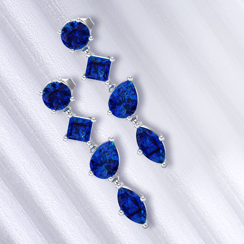 Lab Grown Sapphire Earrings