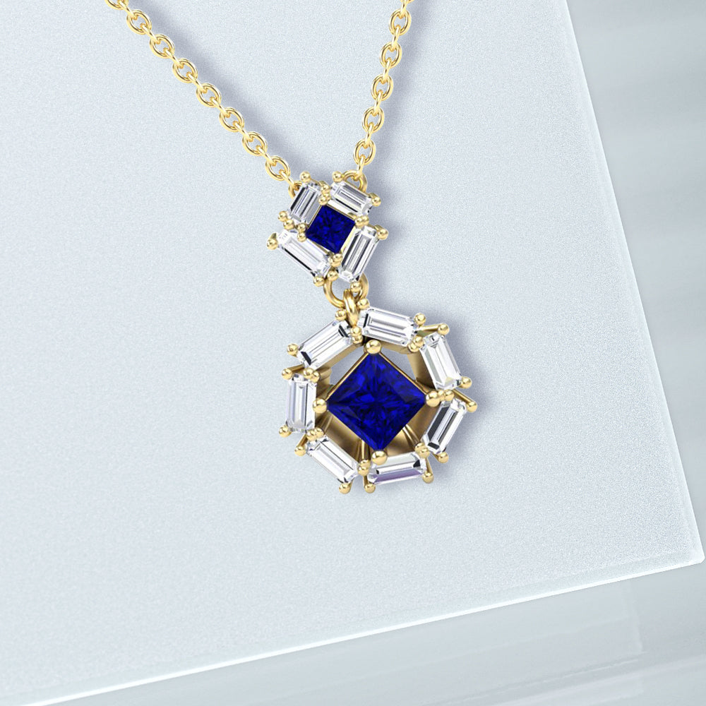 Lab Grown Sapphire Necklaces
