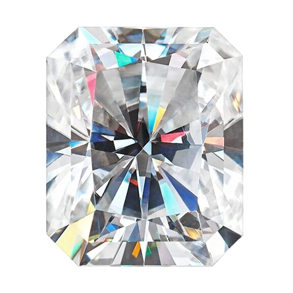 8x6 Emerald Radiant White Moissanite