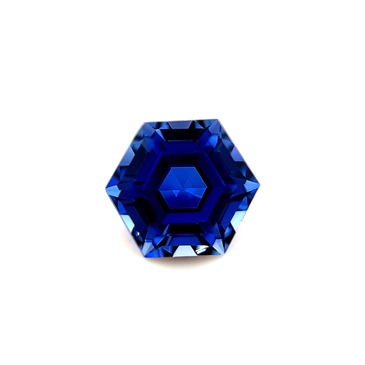 7mm Exceptional Hexagon Lab Created Blue Sapphire