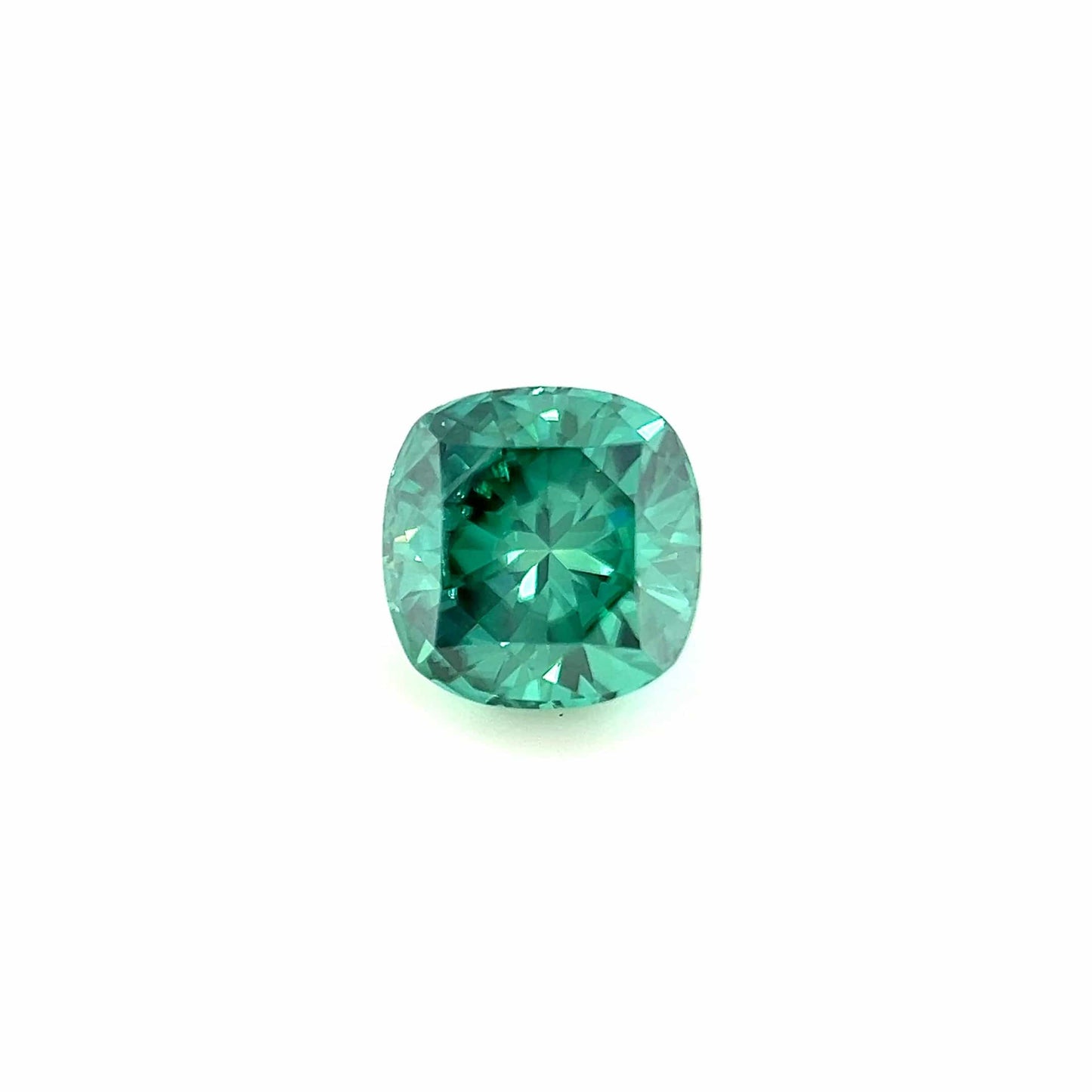 6mm Cushion Green Moissanite