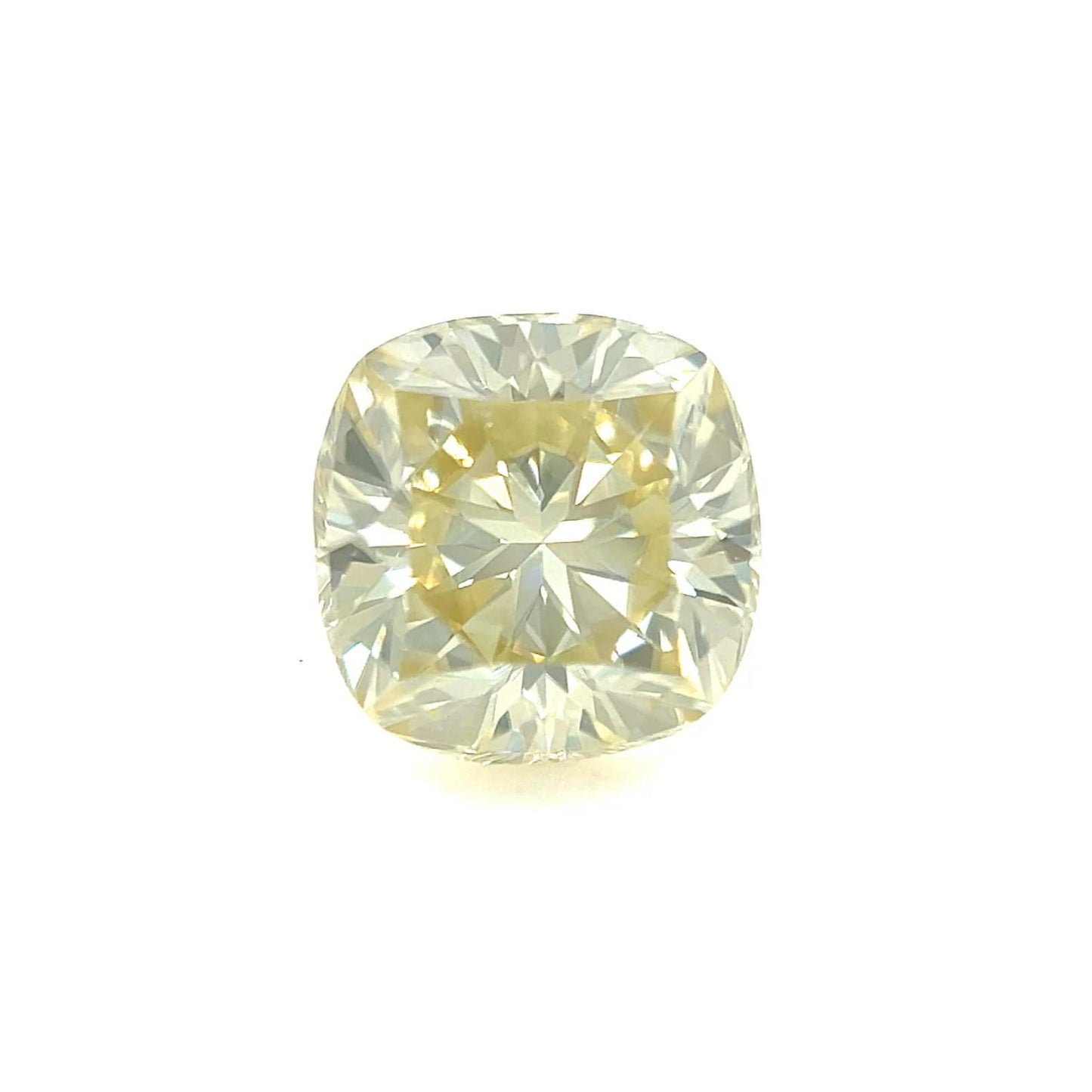 8mm Cushion Yellow Moissanite