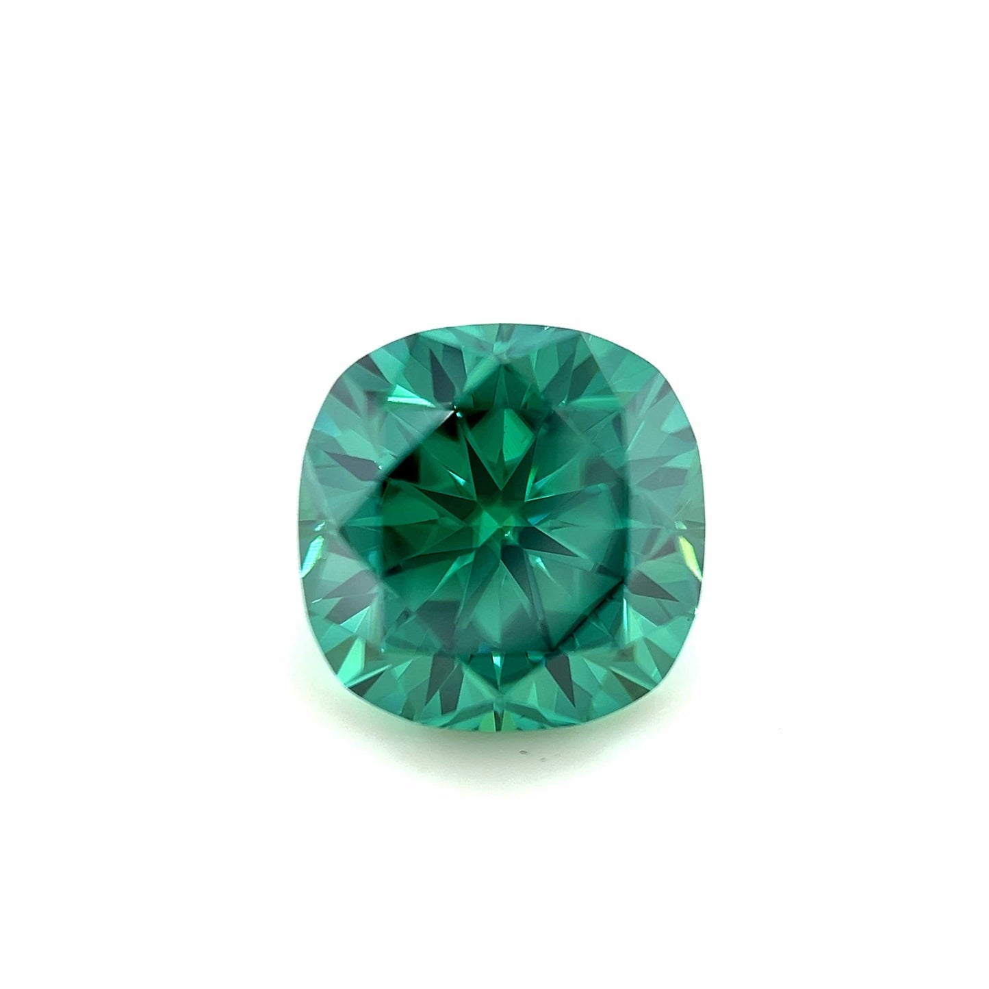 9mm Cushion Green Moissanite