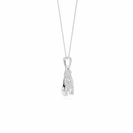 A Initial Dripping Diamond Pendant Necklace - Asher