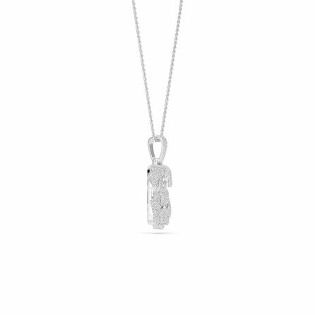 B Initial Dripping Diamond Pendant Necklace - Blake