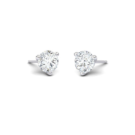 Three-Prong Martini 5.75mm Diamond Stud Earrings - Eveline