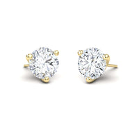 Three-Prong Martini 8mm Diamond Stud Earrings - Eveline