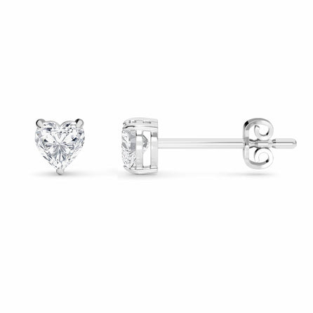 Lab Diamond Earrings - Three Prong - Ember