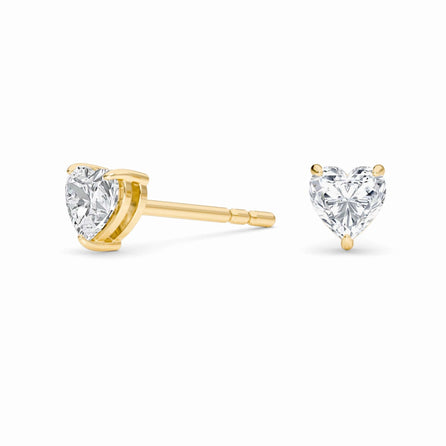 Lab Diamond Earrings - Three Prong - Ember