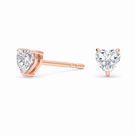 Lab Diamond Earrings - Three Prong - Ember