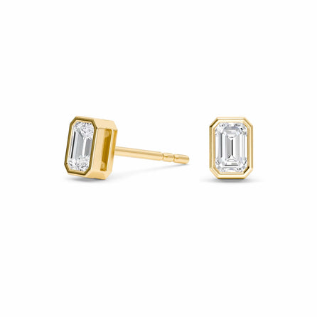Lab Diamond Earrings - Bezel Set - Taylor