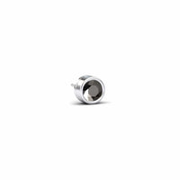 Black Diamond 6.5mm Single Stud Earrings - Bezel Set - Ishanvi