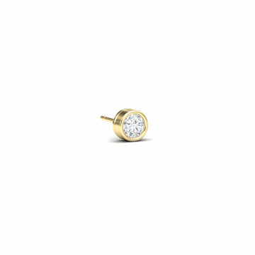Natural Diamond 5.4mm Earrings - Bezel Set - Ishanvi