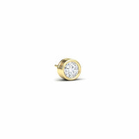 Natural Diamond 6.5mm Earrings - Bezel Set - Ishanvi