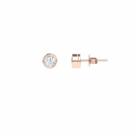 Lab Diamond Earrings - Bezel Set - Ishanvi