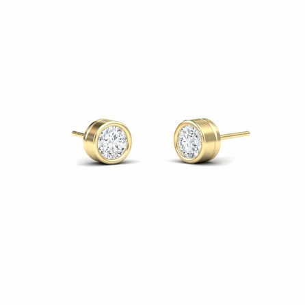 Lab Diamond Earrings - Bezel Set - Ishanvi