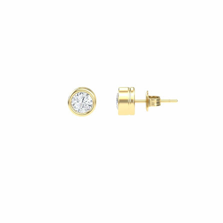 Lab Diamond Earrings - Bezel Set - Ishanvi