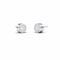 Lab Diamond Earrings - Bezel Set - Ishanvi