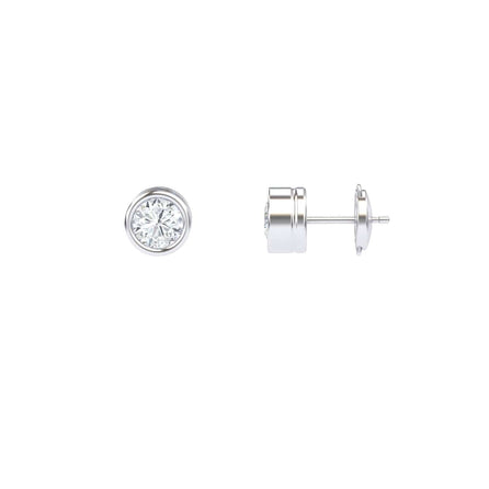 Lab Diamond Earrings - Bezel Set - Ishanvi