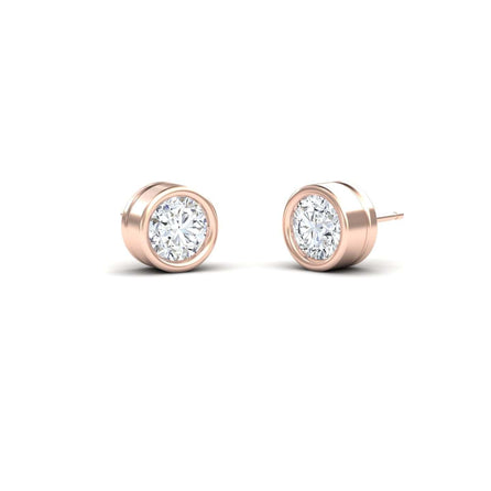 Lab Diamond Earrings - Bezel Set - Ishanvi