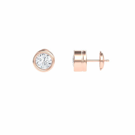 Lab Diamond Earrings - Bezel Set - Ishanvi