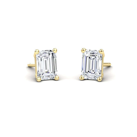 White Diamond 5.0x3.5mm Classic Four-Prong Stud Earrings - Jimena