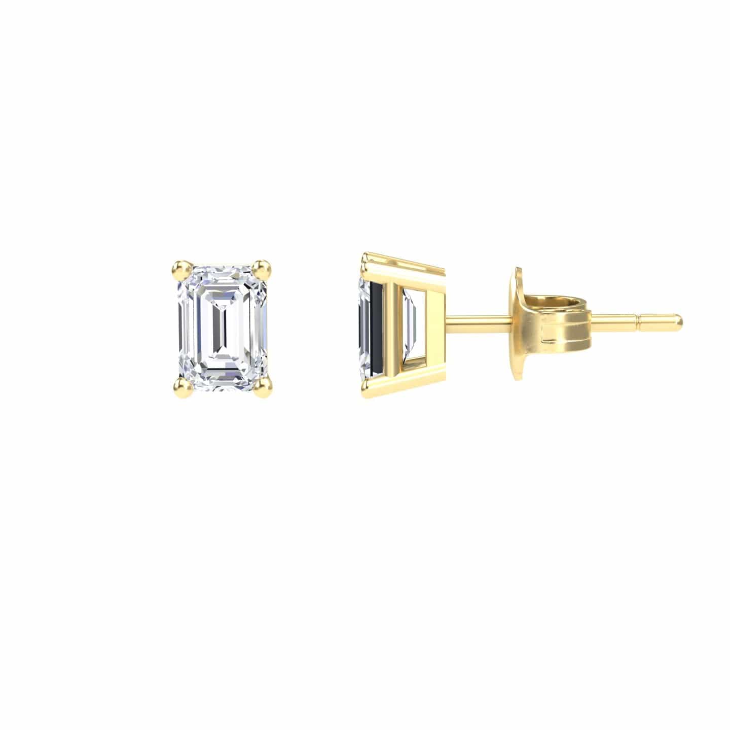 White Diamond 5.0x3.5mm Classic Four-Prong Stud Earrings - Jimena