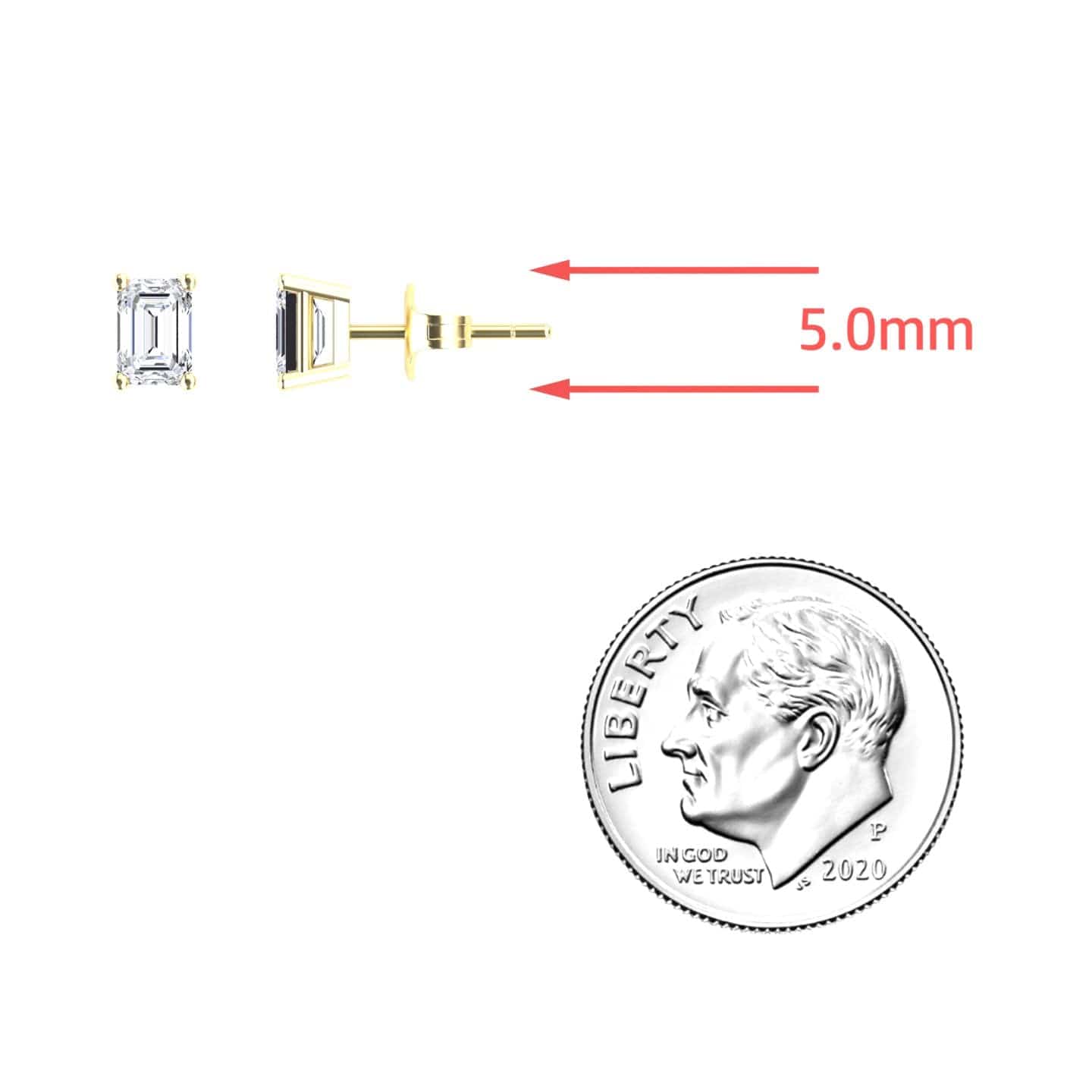 White Diamond 5.0x3.5mm Classic Four-Prong Stud Earrings - Jimena