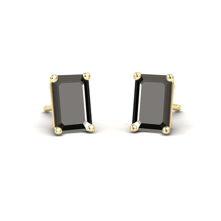 Black Diamond 6x4mm Stud Earrings - Jimena