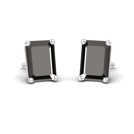 Black Diamond 7x5mm Stud Earrings - Jimena