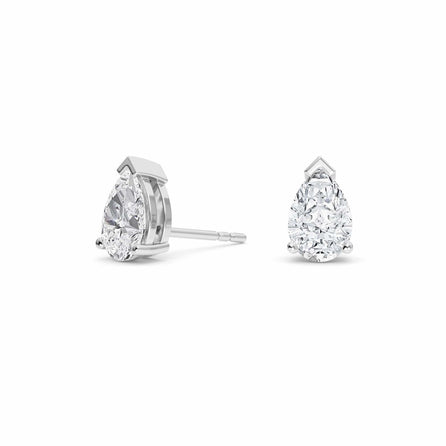 Lab Diamond Earrings - Three Prong - Anvika