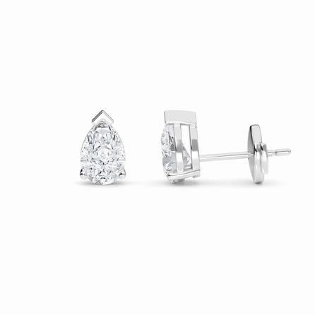 Lab Diamond Earrings - Three Prong - Anvika