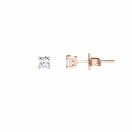 White Diamond 2.7mm Stud Earrings - Carina