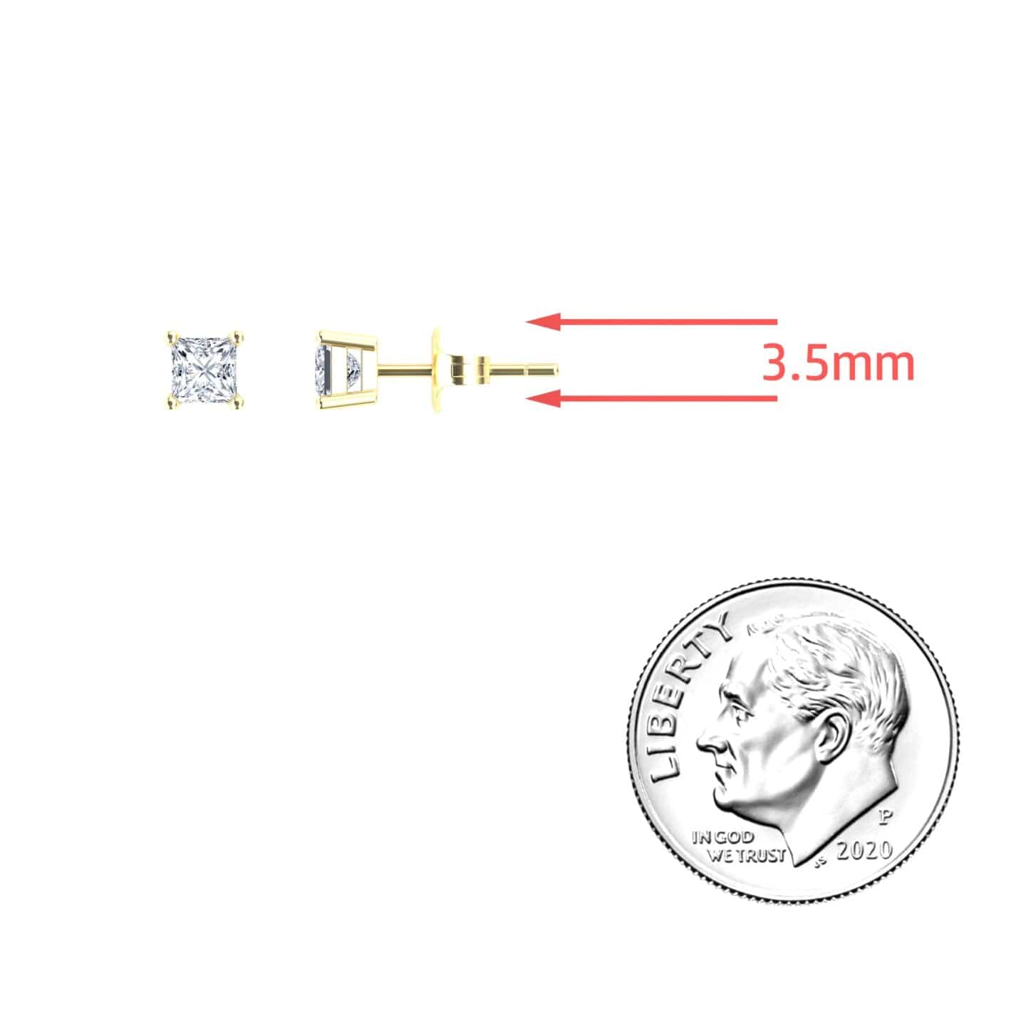 White Diamond 3.5mm Stud Earrings - Carina
