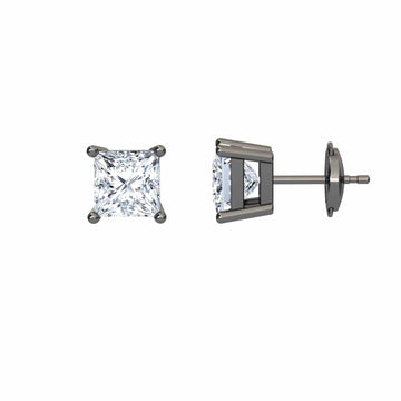 White Diamond 5.5mm Stud Earrings - Carina