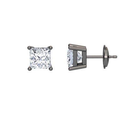 White Diamond 5.5mm Stud Earrings - Carina