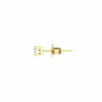 Natural Diamond Single Stud Earrings - 4 Prong - Carina