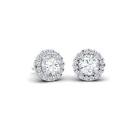 Halo Round Diamond Earrings - Maritza