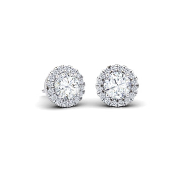Halo Round Diamond Earrings - Maritza
