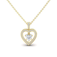 White Diamond Floating Circle Halo Necklace - Sabrina