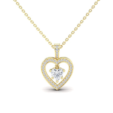 White Diamond Floating Circle Halo Necklace - Sabrina