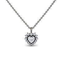 White Diamond Halo Necklace - Yunhe