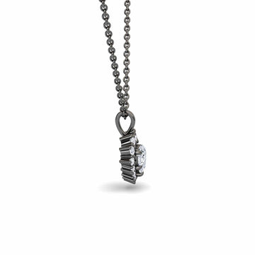 White Diamond Halo Necklace - Yunhe