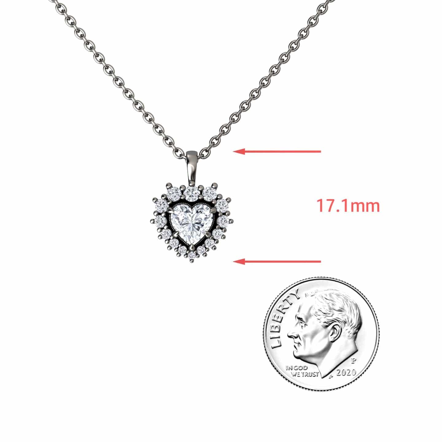 White Diamond Halo Necklace - Yunhe