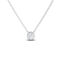 White Diamond Bezel Solitaire Necklace - Matilda