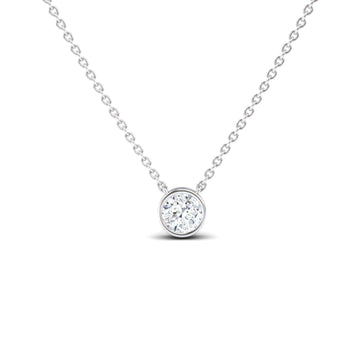 White Diamond Bezel Solitaire Necklace - Matilda