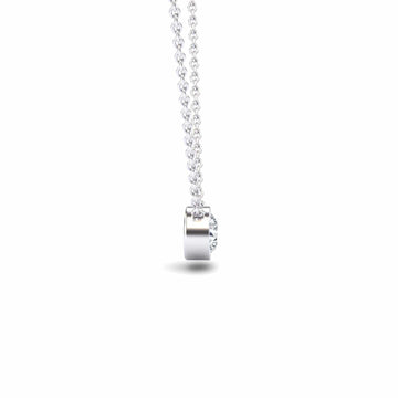 White Diamond Bezel Solitaire Necklace - Matilda