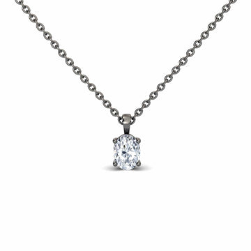 White Diamond Classic Four-Prong Solitaire Necklace - Lindsay
